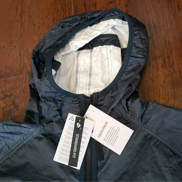 New Nike Sportswear Teck Pack Woven Mens XL Hooded Deep Ocean Jacket - Picture 6 of 9